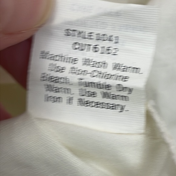 Talbots Cream Cotton Pleat Front Low Collar Size 10 - Picture 10 of 13